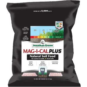 Jonathan Green MAG-I-CAL PLUS Soil Food for Lawns in Acidic + Hard Soils, 5M (Covers up to 5000 sq ft) 18lb