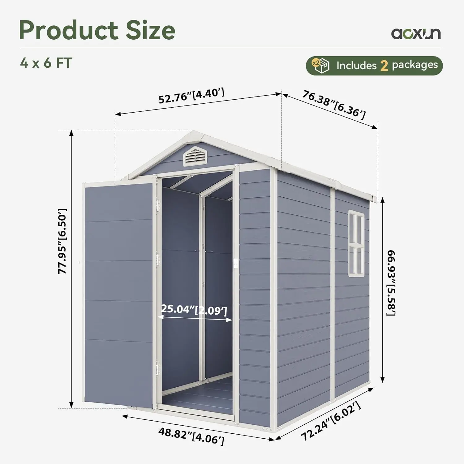 4*6FT/Resin Shed with Floor