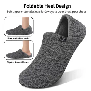 Women'S/Men'S Cozy Fuzzy Slippers-Couples' cotton slippers, Fashion Solid Color Slip-on House Shoes, All-Season Soft Warm Fabric Upper & Inner with TPR Sole, Machine Washable - Comfort