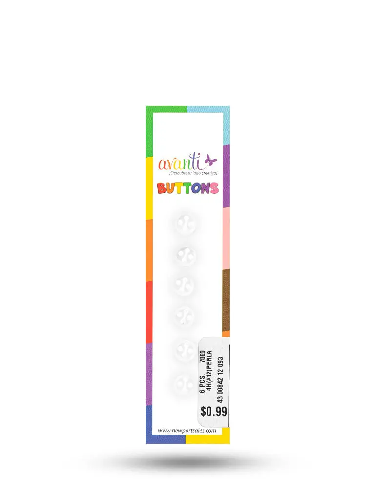 Sewing Buttons – 12L (7.5mm / 0.3 inches) with 4 Holes – Perfect for Shirt Collars, Baby Clothing & Crafts 12-Pack