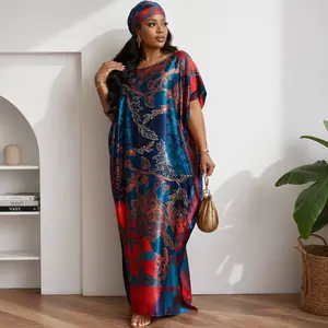 【MOOMOO】Women's Floral Print Moomoo & Scarf Set - Boho Casual Shawl Dress for Beach Vacation and Holiday Enjoyment, Ladies Clothes for All Seasons
