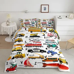 Feelyou Kawaii Cartoon Figure Print Blanket Duvet Set - Microfiber Bedding Comforter Set, Breathable, Super Soft, Ideal for Room Decor