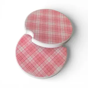 Car Cup Holder Coaster 2 Pack Absorbent Ceramic Universal Anti Slip Cork Base with Finger Notch for Cars SUVs Trucks Home Kitchen Office Unique Pliad Design