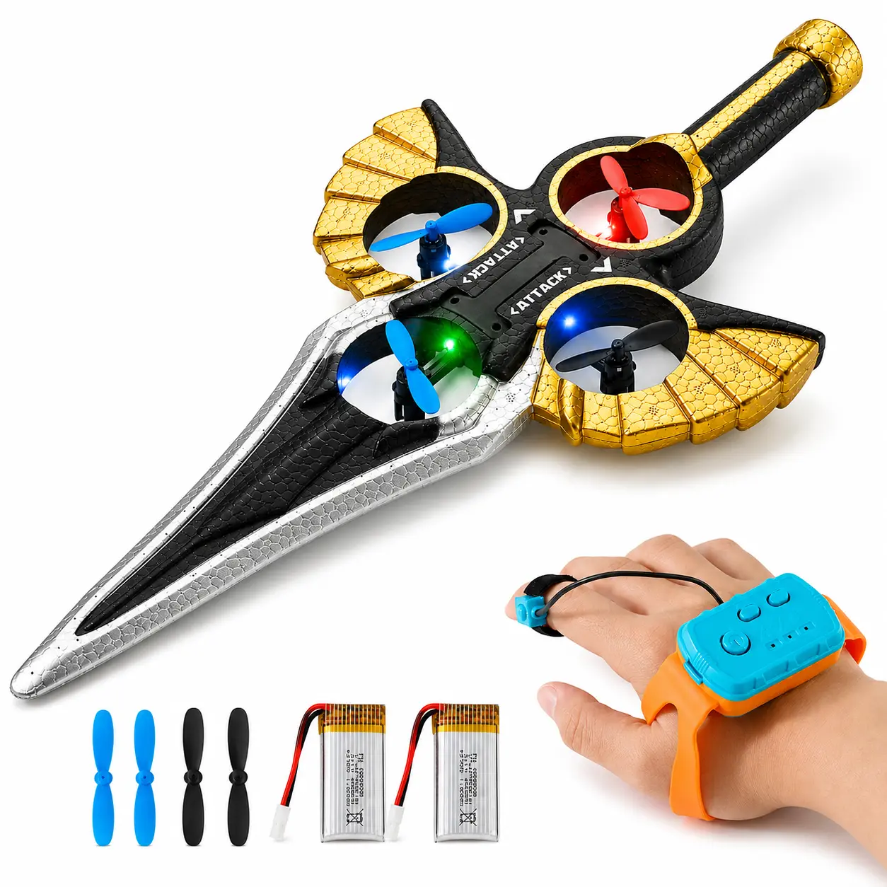 Led Flying Sword RC Toy, Remote Control Hover Flying Toy with Gesture Control and Colorful Light Effects Led Flying Sword RC Toy, Remote Control Hover Flying Toy with Gesture Control and Colorful Light Effects