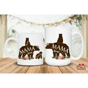 [Mother's Day Collection - Sale Up To 40%] Personalized Mama Bear Accent Mug, Custom Family Coffee Mug, Cute Mom Gift Idea, Mothers Day Keepsake Mug