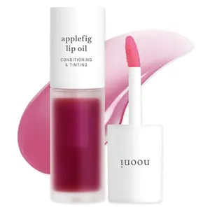 NOONI Korean Hydrating Lip Oil - Applefig  Long-Lasting, Moisturizing, Plumping, Revitalizing for Dry Lips, Waterproof, No Peel Off, Hydrating, Nourishing Crystal Clear, 0.12 FL Oz