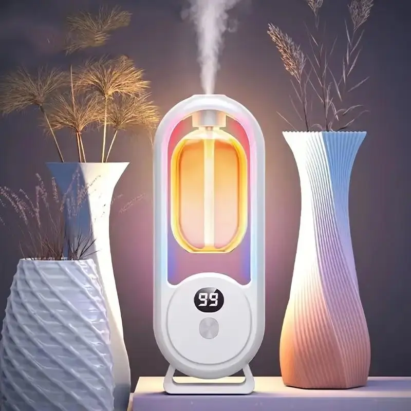 Automatic Aromatherapy Machine or Essential Oil, USB Charging Wireless Digital Display Aroma Diffuser with Light, Air Humidifier Essential Oil for Hom