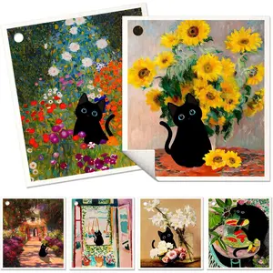 6 pack swedish dishcloths for kitchen reusable dish cloths for washing dishes fast drying cute funny washable swedish towels cleaning sponge floral cat