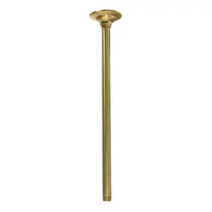 Kingston Brass  17 in. Trimscape Rain Drop Shower Arm, Brushed Brass