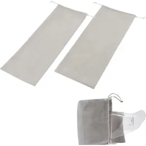 2PCS Universal Motorcycle Helmet Visor Bag, Scratch-Free Face Shield Storage Sleeve for Carrying and Storing, Fit for Most Helmet Visors