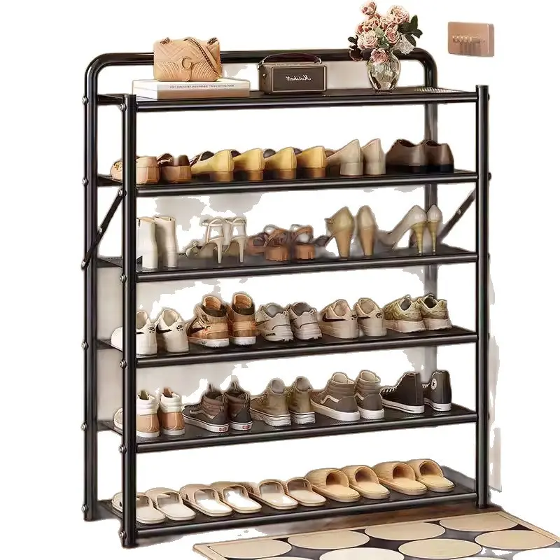 Folding Shoe Organizer - Collapsible No-Assembly Multi-Tier Shelf, Stable Lightweight Foldable Hallway Furniture, Multi-Shelf Organized Storage Indoor Freestanding Rack for Entryway Home Organization