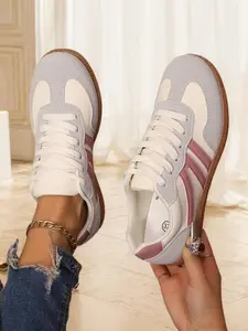 Women'sComfortableTrainingShoesUpSneakers,LightweightRunningShoes,SportyPULeather,AllSeasonsGift（gift）