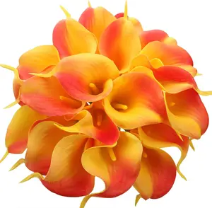Enova Floral 20pcs Artificial Real Touch Calla Lily Flower Arrangement For Home Office Wedding Centerpiece Decoration