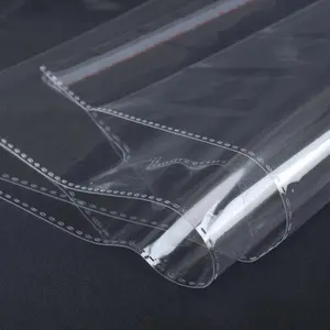 100-Pack Clear Self-Adhesive Straight Hair Packaging Bags, 4.13x21.6 in with Hang Hole, for Wig & Hair Extension Storage, Office Stationery Accessory