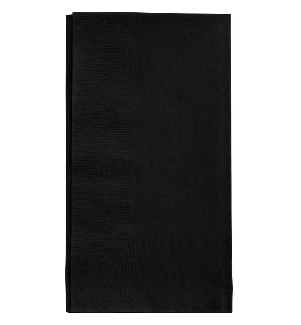 BarConic® Sturdy Solid Double-PLY Black Paper Dinner Napkins, 15x17 inches Halloween Disposable Tableware Multipack, Pack of 100