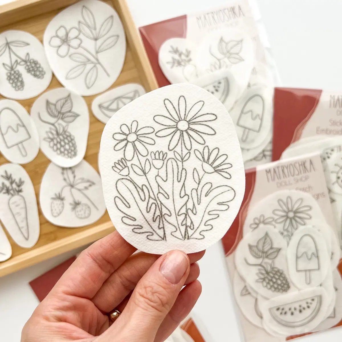 Summer Stick & Stitch Embroidery Patterns, Embroidery Designs, Embroidery Patterns for clothing, embroidery pack diy craft Beginner embroidered denim clothes flowers