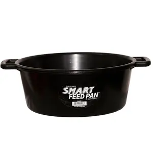 Sullivan Supply SMART Feed Pan | 22 Qt High-Capacity Livestock Feeder | Black, Blue, Red