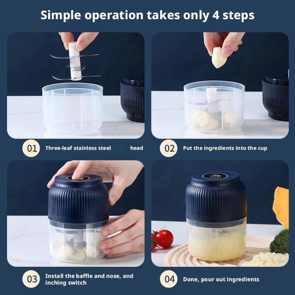 Electric Garlic Chopper Rechargeable Wireless Mini Food Processor One Touch Operation Splash Proof Lid for Chopping Garlic Onion Ginger Meat Baby Food Smoothies Blue Kitchen Utensils Dispensers Oil Cordless Cutting Electric Garlic Chopper Rechargeable Wireless Mini Food Processor One Touch Operation Splash Proof Lid for Chopping Garlic Onion Ginger Meat Baby Food Smoothies Blue Kitchen Utensils Dispensers Oil Cordless Cutting