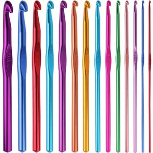 14PCS Aluminum Crochet Hooks Knitting Needles Craft Yarn 2.0mm/2.5mm/3.0mm/3.5mm/4.0mm/4.5mm/5.0mm/5.5mm/6.0mm/6.5mm/7.0mm/8.0mm/9.0mm/10.0mm