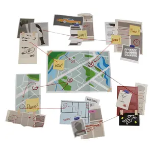 23" x 16" Mystery Detective Party Clue Board Cardstock Wall Cutouts - 8 Pc.