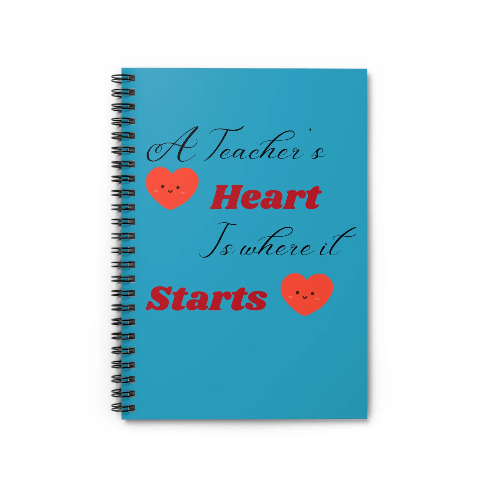 Teacher's Heart Spiral Notebook, Cute Teacher Gift, Back to School Supplies, Personalized Stationery, Classroom Accessories, Motivational