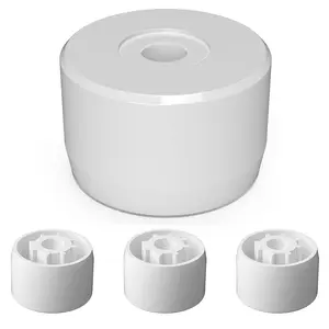 Formufit White PVC Caster Pipe Cap, 1-1/4" Furniture Adapter, Made in USA, UV-Resistant, Impact-Proof, Pack of 4