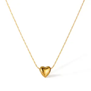 Fashionable and elegant peach heart necklace stainless steel niche simple and versatile love clavicle chain