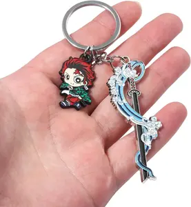 Japanese Anime Peripheral Weapon Keychain - Giyuu Tanjiro Inosuke Wait - Demon Slayer Gifts for Best Friends