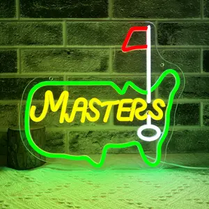 Master Golf Neon Sign Light With Brightness Adjustment Control USB Connector for Man Cave Bar Pub Beer Lift Neon Lamp Wall Decoration