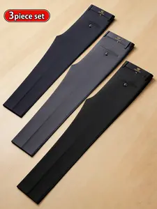 3-Piece Men's Business Formal Wear Dress Pants, Business Attire Clothes, Classic 3 Colors, High Stretch, Wrinkle-Resistant, Slim Fit, Breathable, All-Season, with Crown Logo & Metal Buckles