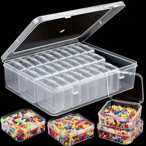 31pcs Plastic Storage Box Set, Includes 30 Small Boxes & 1 Large Box, Durable Rectangular Organizer for Jewelry & Beads