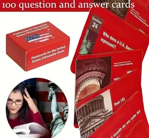 100- Question US Citizenship Exam Flashcards -  Cards for Naturalization Test Prep - Perfect Gift for Immigrants & Aspiring Citizens