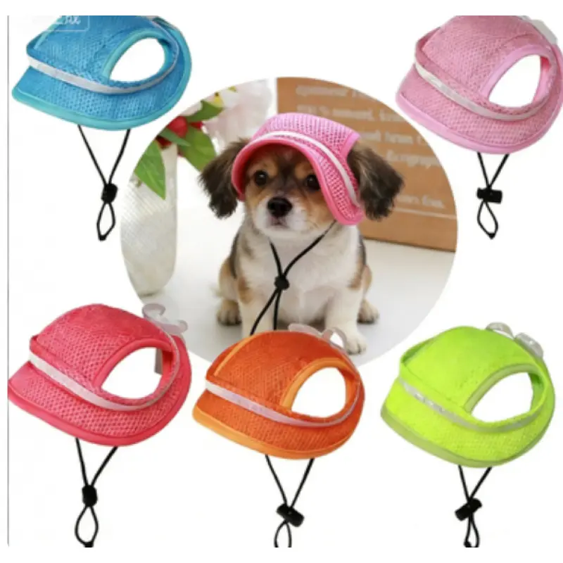 Summer Breathable Thin Pet Hat Adjustable Strap Cat Dog Ear Hole Sun Protection Hat for Cats and Dogs Cool and Protected Polyester Magic Ribbon Bow Hat dog products                  dogaccessories dog products dog stuff poodle costume