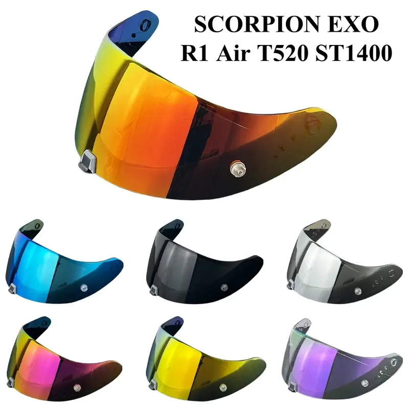 Scorpion Exo R1 Air T520 ST1400 KDF 16 1 Exo 1400 Carbon Motorcycle Helmet Visor Lens - Equipped with Visor, Polycarbonate, Anti-UV, Anti-Scratch, Dustproof Wind Shield