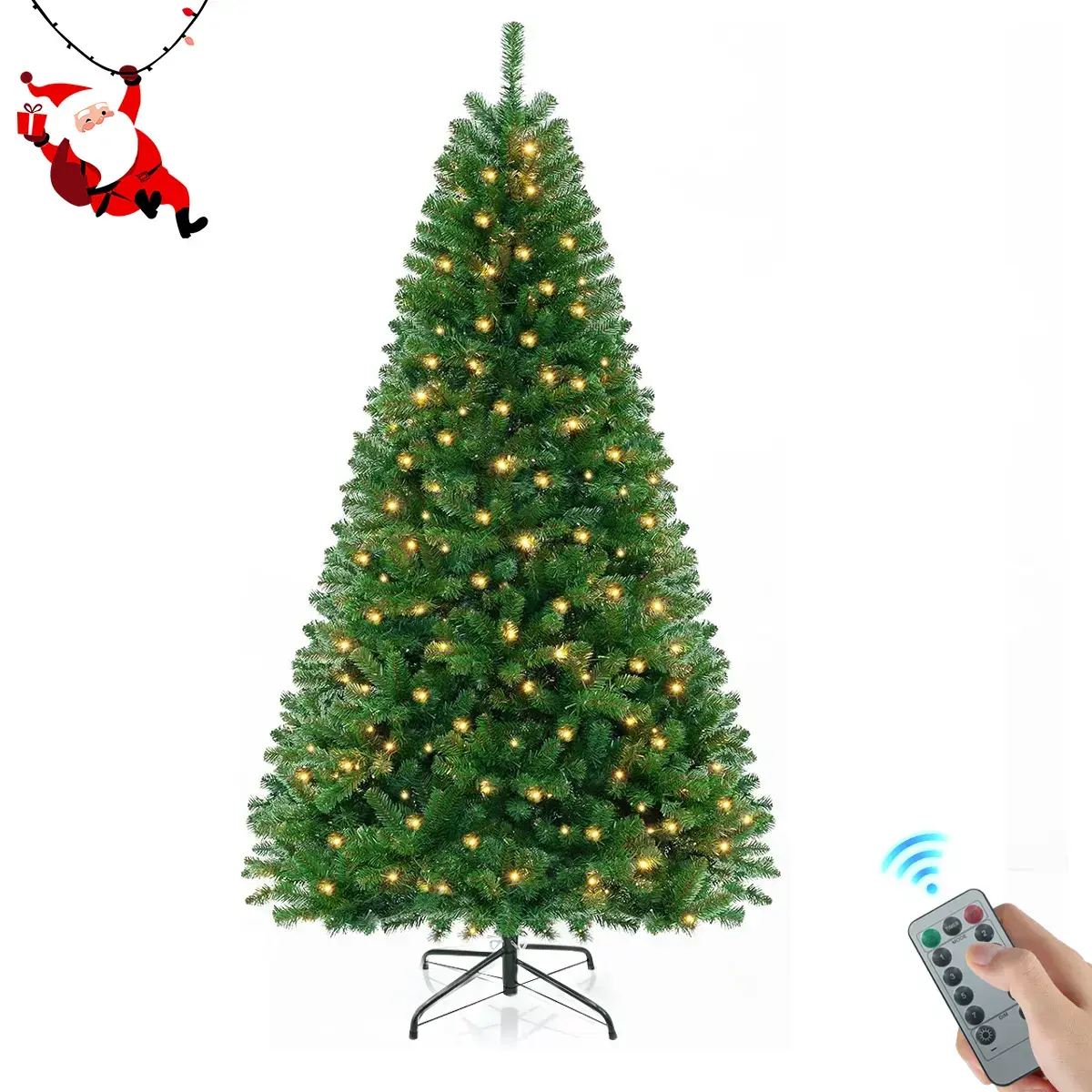 6ft Premium Unlit Hinged Artificial Christmas Tree - Dense Branches, Easy Assembly, Included Base for Holiday Home Festive Decorations