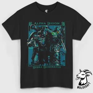 Warhammer 40K Alpha Legion T-Shirt – Hydra Dominatus Graphic Tee, Chaos Space Marines Shirt, Unisex Cotton Top for Sci-Fi Gamers & Collectors, Grimdark Fan Apparel