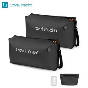 travel inspira Ultra-Durable Nylon 22L Vacuum Travel Bags with Pump,Space Saver, Organizer for Suitcases & Backpacks, Reusable, Lightweight, IP67 Airtight Zipper Seal,2-Bags Set,Storage Bag for Outdoor