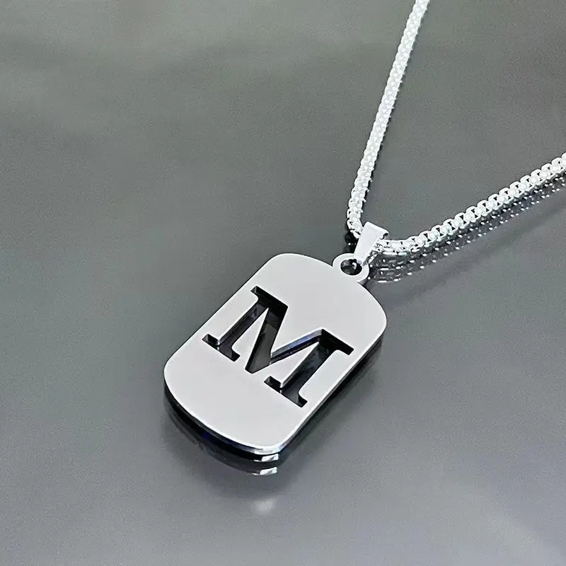Letter M+70cm titanium steel chain