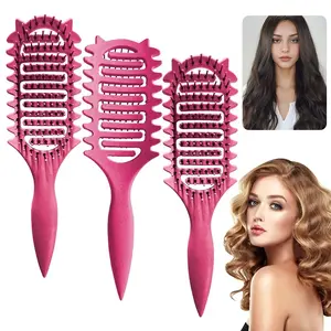 2-piece set,hair detangler brush,detangling brush,curly hair detangler brush,haircare curl brush Orchid+Aurora hairbrush wavy thermal brush dandruff remover comb curl defining brush Portable Mane Bristle Beard Brush Bristle Styling Brush for Curly Hair