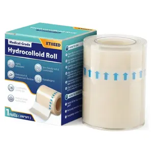 Hydrocolloid Roll for Wound Care, 2in x 5ft - Latex-Free & Hypoallergenic Hydrocolloid Bandages with Self-Adhesive, Ultra Absorbent, Flexible & Waterproof, DIY Size & Shape First Aid Kit Essential