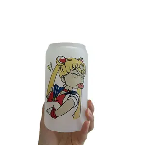 Sailor Moon Glass Cup Bamboo Drinkware Lid Tumblers