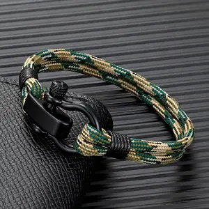 Men Shackle Survival Bracelet Outdoor Camping Rescue Army Camouflage Emergency Tourniquet Paracord Bracelet For Women