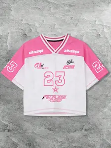 Men's Summer Casual Sports T-Shirt, Chicago '23' Print, Breathable Mesh Fabric, Comfortable Fit, Trendy Young Men's Sportswear