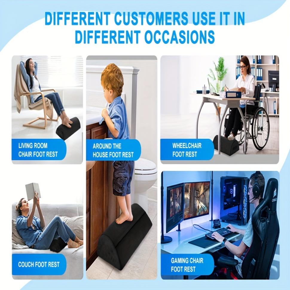 Useful Footrest Under The Desk, Featuring a Warm Plush Foot Pocket, an Ergonomic Adjustable Memory Foam Design, Suitable for Use with Desks And Office Chairs