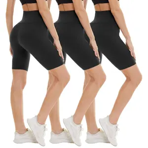 SHOWITTY 3 Pack Biker Shorts for Women - ‌5"/8" Plus Size High Waist Tummy Control Breathable Shorts for Workout Beach Casual & Summer Wear