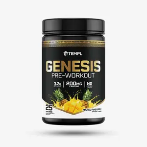 Templ Genesis Pre-Workout - High-Performance Fuel for Body Mind and Spirit Mango Pineapple Flavor 25 Servings