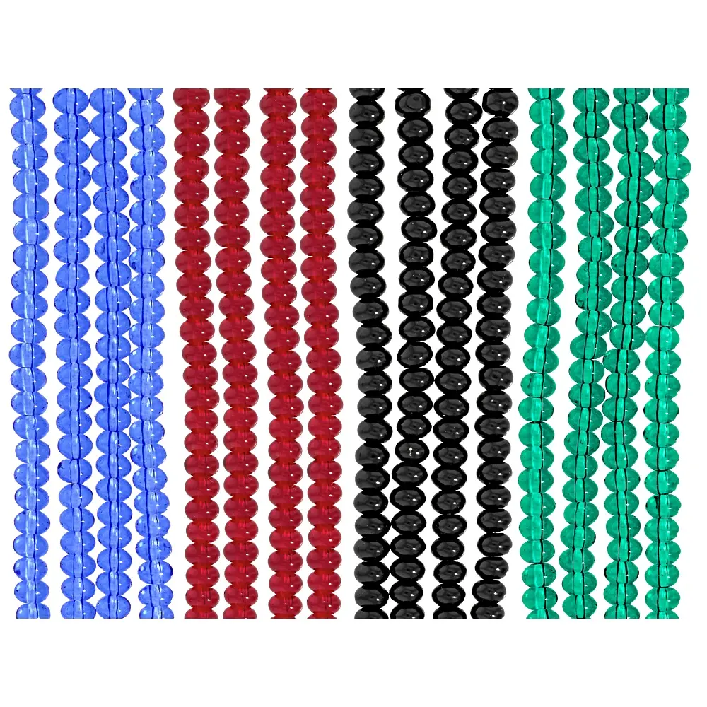 JTV Multicolor Glass 4.5x3mm Rondelle Bead Strand Set of 16