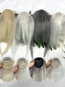 Real Human Hair French Bangs Clip-In Fringe with Temples, Straight Hairpiece for Women, Daily Wear & Quick Hairstyle Changes