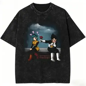 Vintage  Bulma Couple Graphic Tee, DBZ Anime Shirt, Vintage Anime Couple Tee,  Manga Streetwear shirt, Gift for Anime Lovers Menswear Top