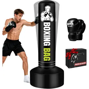 Heavy Freestanding Punching Bag for Adults, 70'' Standing Punching Bag Heavy Bag with Boxing Gloves, Women Men Boxing Training Equipment Kickboxing Bags fo